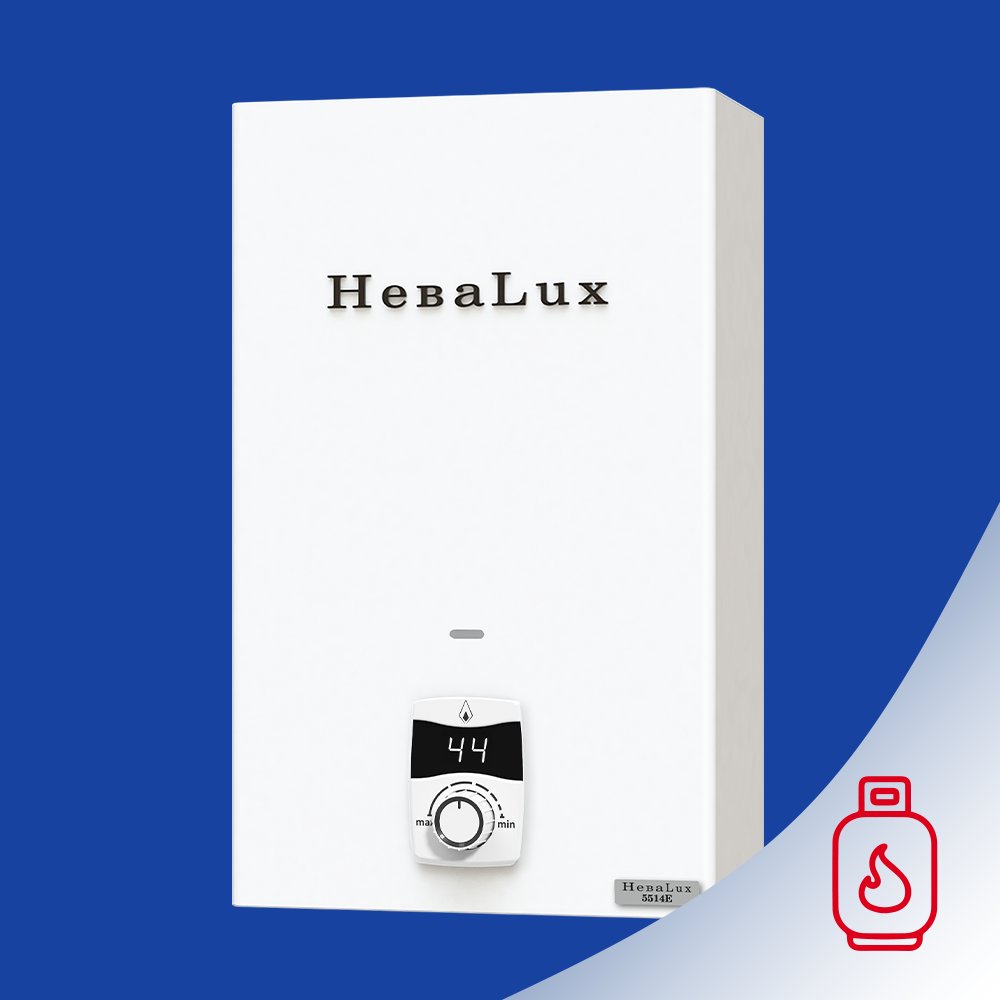 НЕВА Lux 5514Е на сж. газ колонка газовая (водонагреватель проточный)