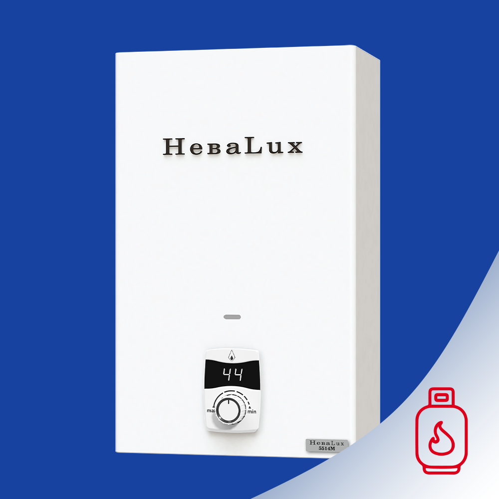 НЕВА Lux 5514М на сж. газ колонка газовая (водонагреватель проточный)
