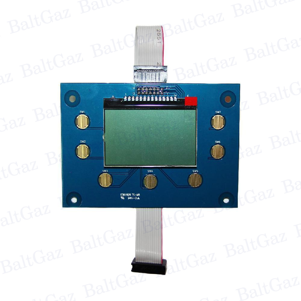 Плата дисплея с кабелем LCD8. BaltGaz NEVA 14/18/24 TURBO. /NEVATEC 24 Тurbo