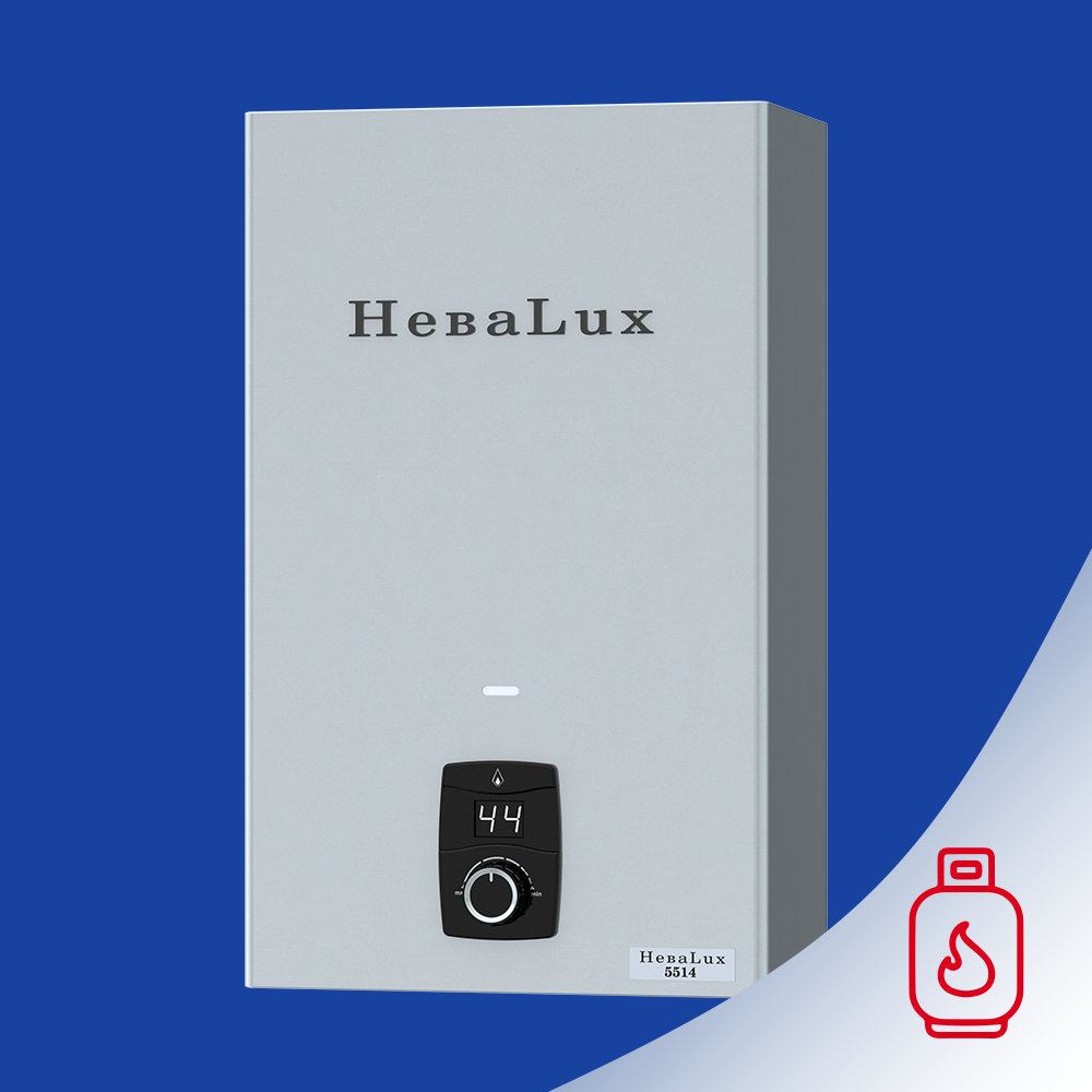 НЕВА Lux 5514 белый алюминий на сж. газ колонка газовая (водонагреватель проточный)