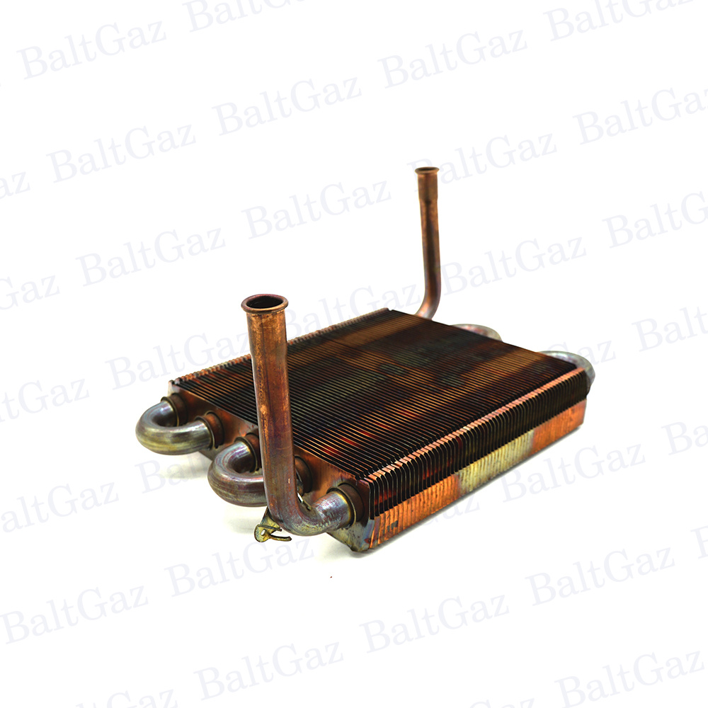 Теплообменник 4110-07.000-01 NEVA 4510 (импортный водогазовый узел, 3 кольца на гофротрубе) (2017-19гг..)