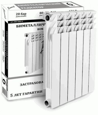 Радиатор биметаллический BIMETTA CITY 500/80 4 секций